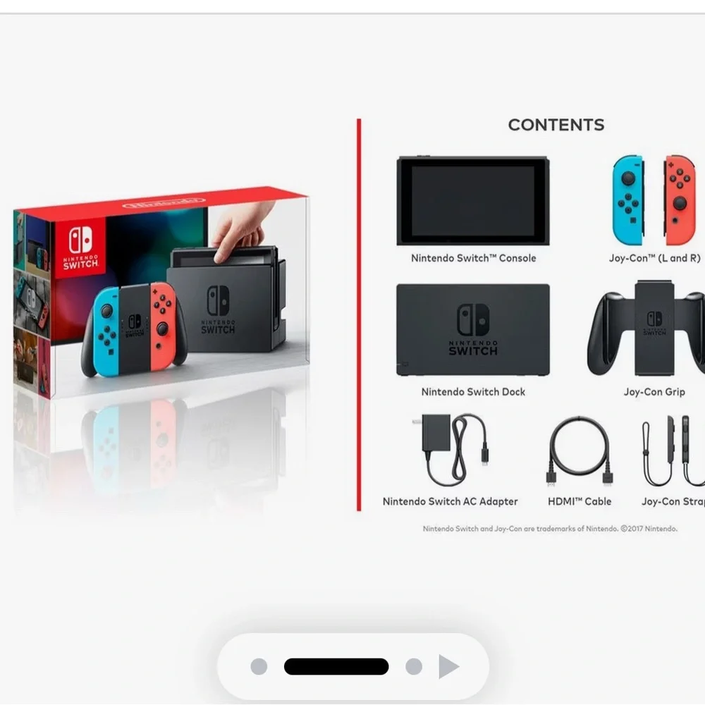 Nintendo Console with Red and Blue Controllers